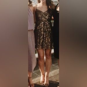 Express gold sequin mini dress